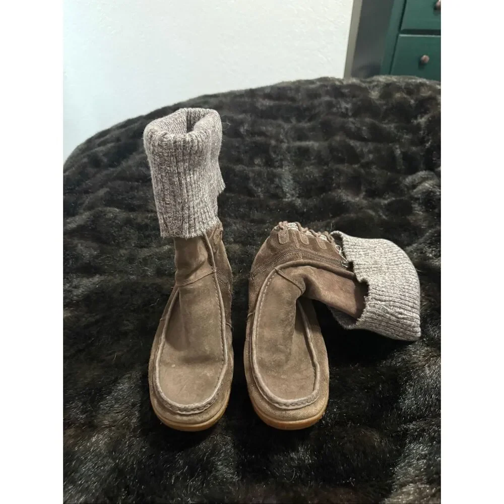The North Face Boots Womens 6.5 Zip Lace Alana Mid Knit Foldover Winter Adult